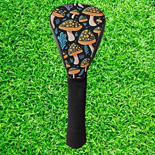Whimsical Woodlands Mushroom Pattern Golf Head Cover