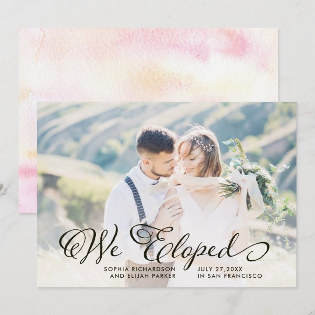 Whimsical Words | We Eloped Photo Announcement (Front/Back)