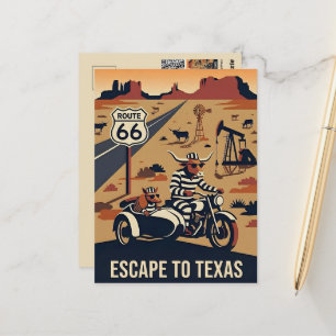 Whimsical WPA Styled Travel Postcard