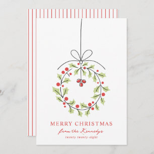 Whimsical Wreath Christmas Holiday Card