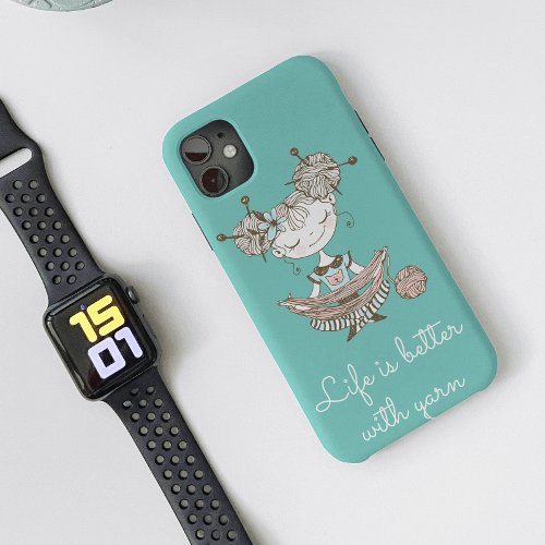 Whimsical Yarn Lover Girl OtterBox Defender iPhone 11 Case