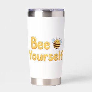 Whimsical Yellow Bumblebee and Quote Insulated Tumbler