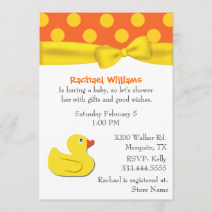 Whimsical Yellow Duck Baby Shower Invitation