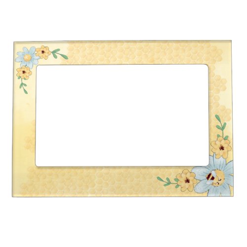 Whimsical Yellow Floral Magnetic Frame