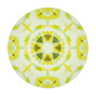 Whimsical Yellow Green Star Pattern Dopamine Decor Cutting Board