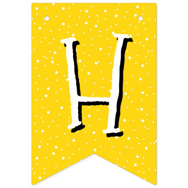 Whimsical Yellow Happy Birthday Bunting Flags (Second Flag)