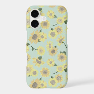 Whimsical Yellow Orange Teal Painted Sunflowers iPhone 17 Case