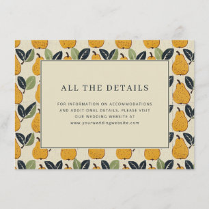 Whimsical Yellow Pear Illustration Enclosure Card