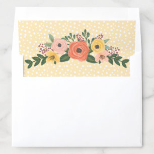 Whimsical Yellow Watercolor Floral Pattern Envelope Liner