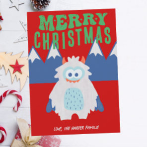 Whimsical Yeti Christmas Holiday Card