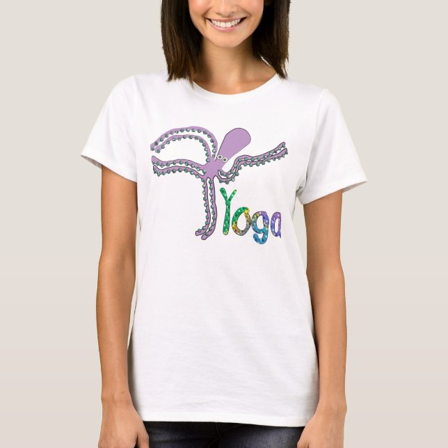 Whimsical Yoga Octopus T-Shirt (Front)