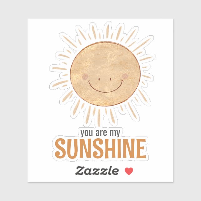 Whimsical You are my Sunshine Sun Vinyl Sticker (Sheet)