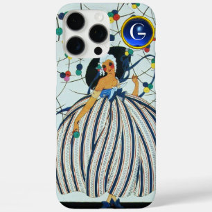 WHIMSICAL YOUNG GIRL Beauty Fashion Blue Monogram iPhone 16 Pro Max Case
