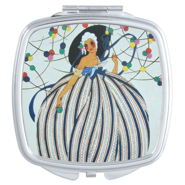 WHIMSICAL YOUNG GIRL /BEAUTY FASHION MONOGRAM VANITY MIRROR (Front)
