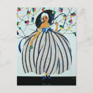 WHIMSICAL YOUNG GIRL / Beauty Fashion Postcard