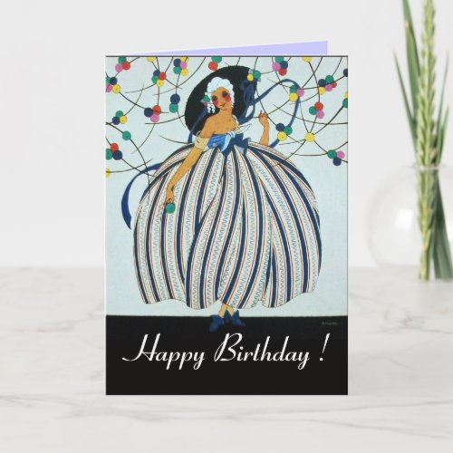 WHIMSICAL YOUNG GIRL  Happy Birthday Card