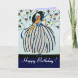 WHIMSICAL YOUNG GIRL / Happy Birthday Card