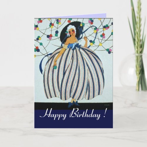 WHIMSICAL YOUNG GIRL  Happy Birthday Card