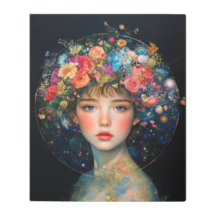 Whimsical Young Woman Metal Print