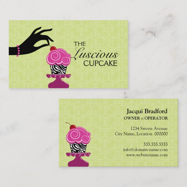 Whimsical Zebra Bakery Business Card (Front/Back)