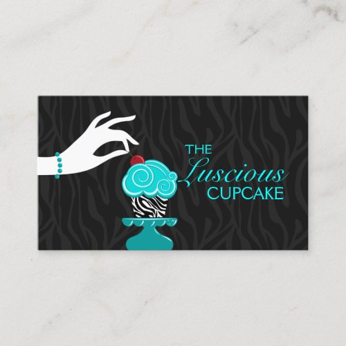 Whimsical Zebra Cupcake Bakery Business Cards