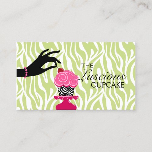 Whimsical Zebra Cupcake Bakery Business Cards