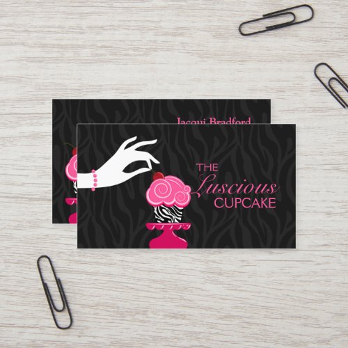 Whimsical Zebra Cupcake Bakery Business Card