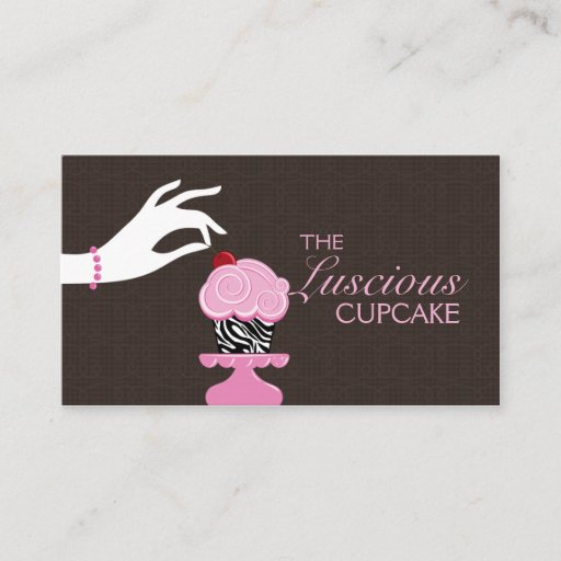 Customizable Whimsical Zebra Cupcake Bakery Business Cards