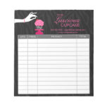 Whimsical Zebra Cupcake Bakery Receipts Notepad