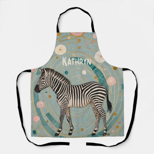 Whimsical Zebra Personalized Apron