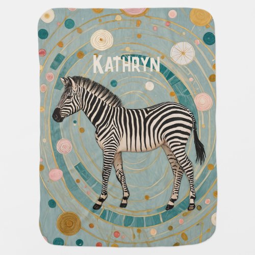 Whimsical Zebra Personalized Baby Blanket