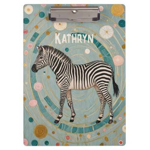 Whimsical Zebra Personalized Clipboard