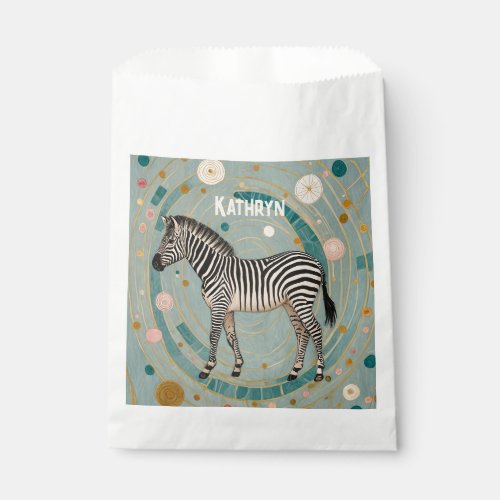 Whimsical Zebra Personalized Favor Bag