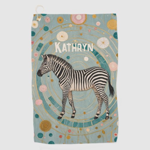 Whimsical Zebra Personalized Golf Towel