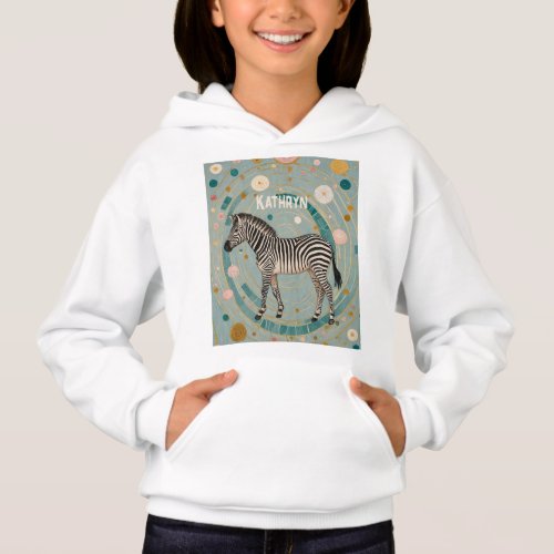 Whimsical Zebra Personalized Hoodie