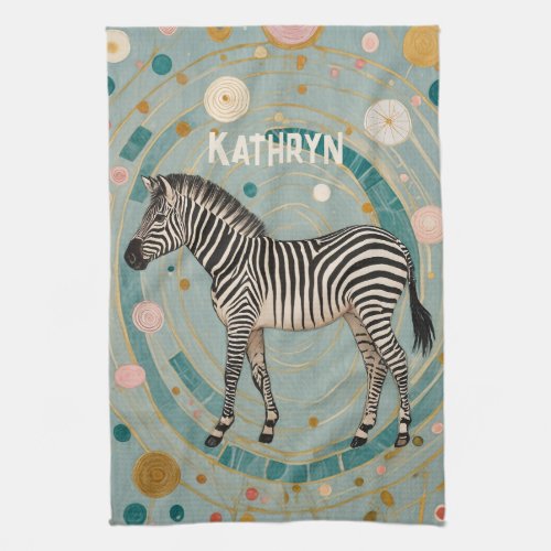 Whimsical Zebra Personalized Kitchen Towel