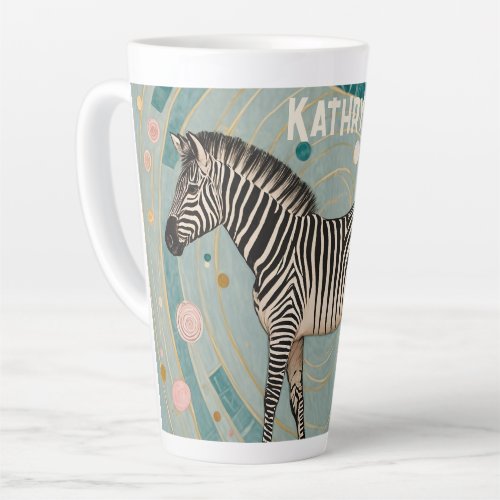 Whimsical Zebra Personalized Latte Mug