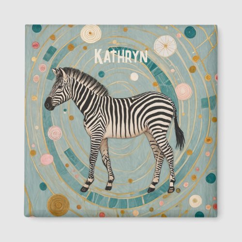 Whimsical Zebra Personalized Magnet