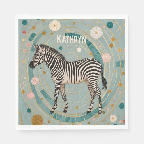 Whimsical Zebra Personalized Napkins