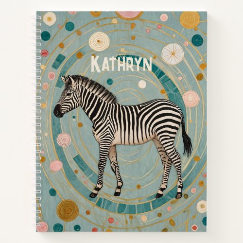 Whimsical Zebra Personalized Notebook