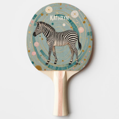 Whimsical Zebra Personalized Ping Pong Paddle