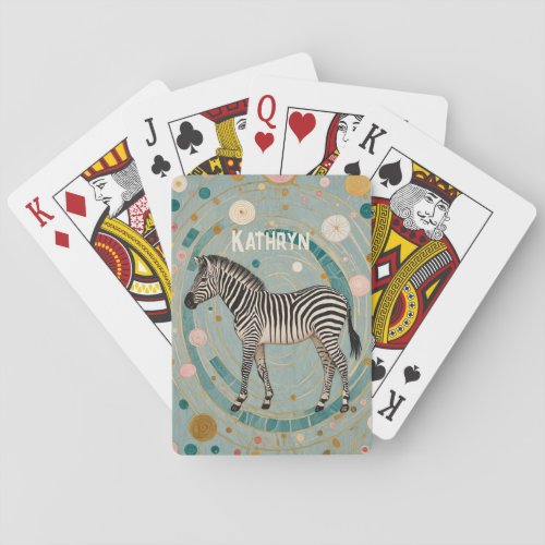 Whimsical Zebra Personalized Poker Cards