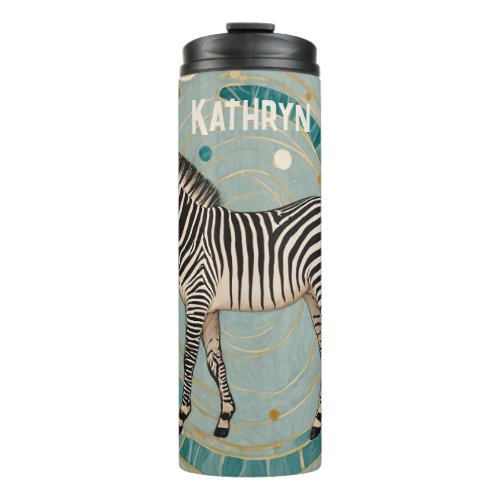 Whimsical Zebra Personalized Thermal Tumbler