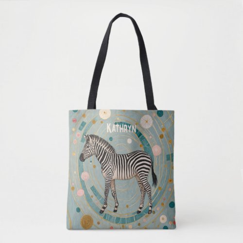 Whimsical Zebra Personalized Tote Bag