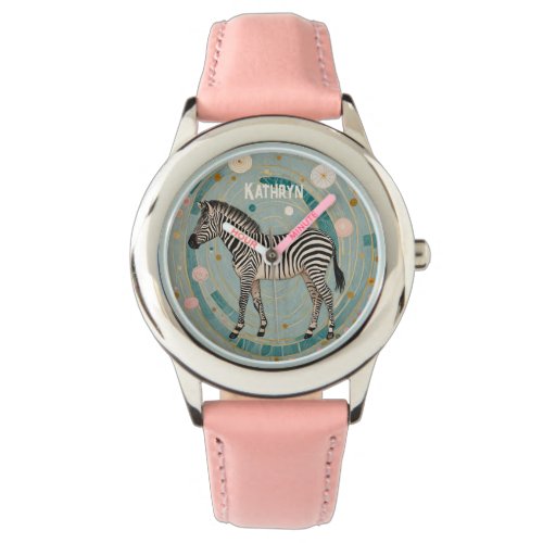 Whimsical Zebra Personalized Watch