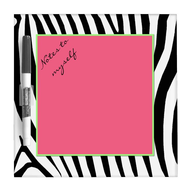 Whimsical Zebra Print Dry Erase Board Zazzle