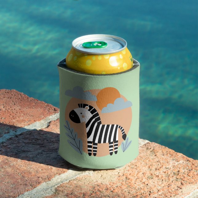 Whimsical Zebra Scandinavian Influenced Can Cooler (In Situ Pool)