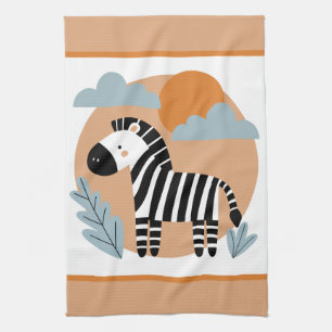 Whimsical Zebra Scandinavian Influenced Kitchen Towel