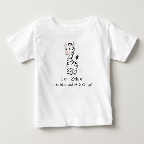 Whimsical Zebra _ Watercolor Print Baby T_Shirt