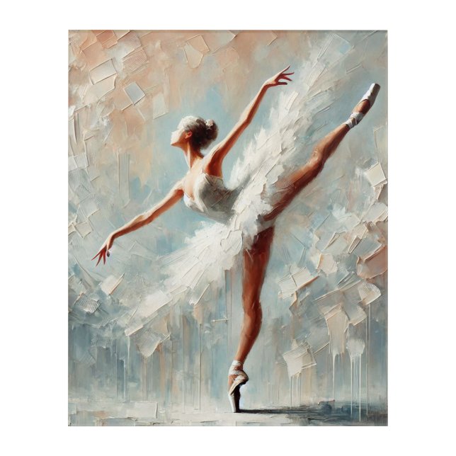WhimsicalArtworks Grace in White Abstract Wall Art (Front)